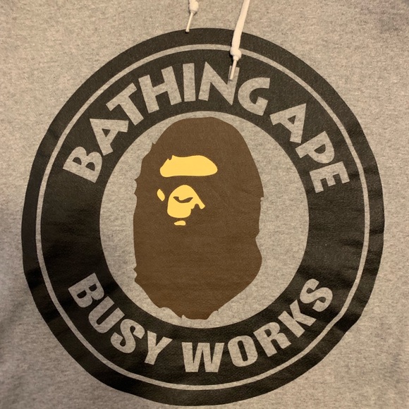 Bape busy works grey hoodie